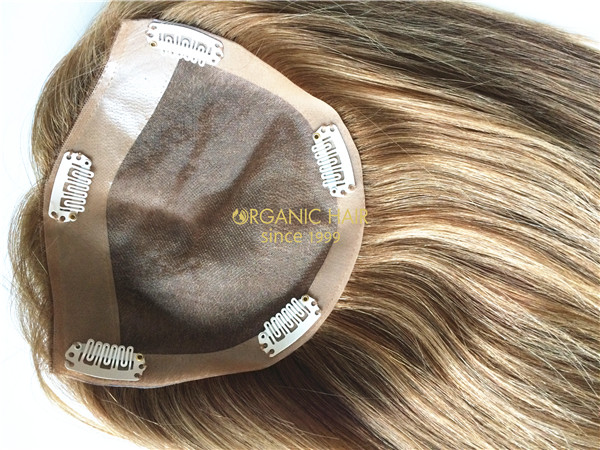 Human hair wiglet topper with bangs